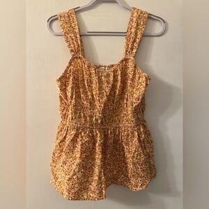 Wonderly Floral Yellow and Red Top